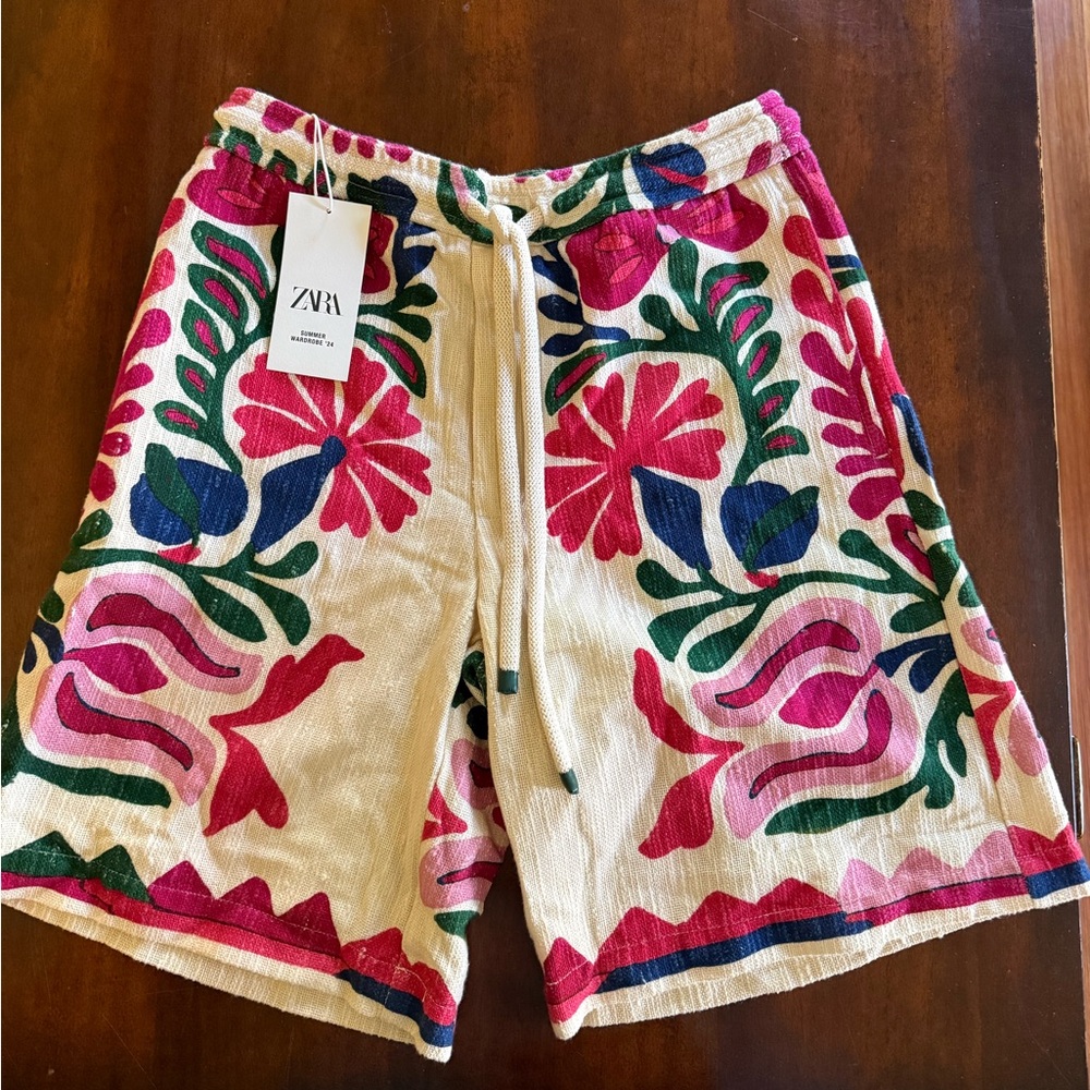 Colorful Floral Knit shorts